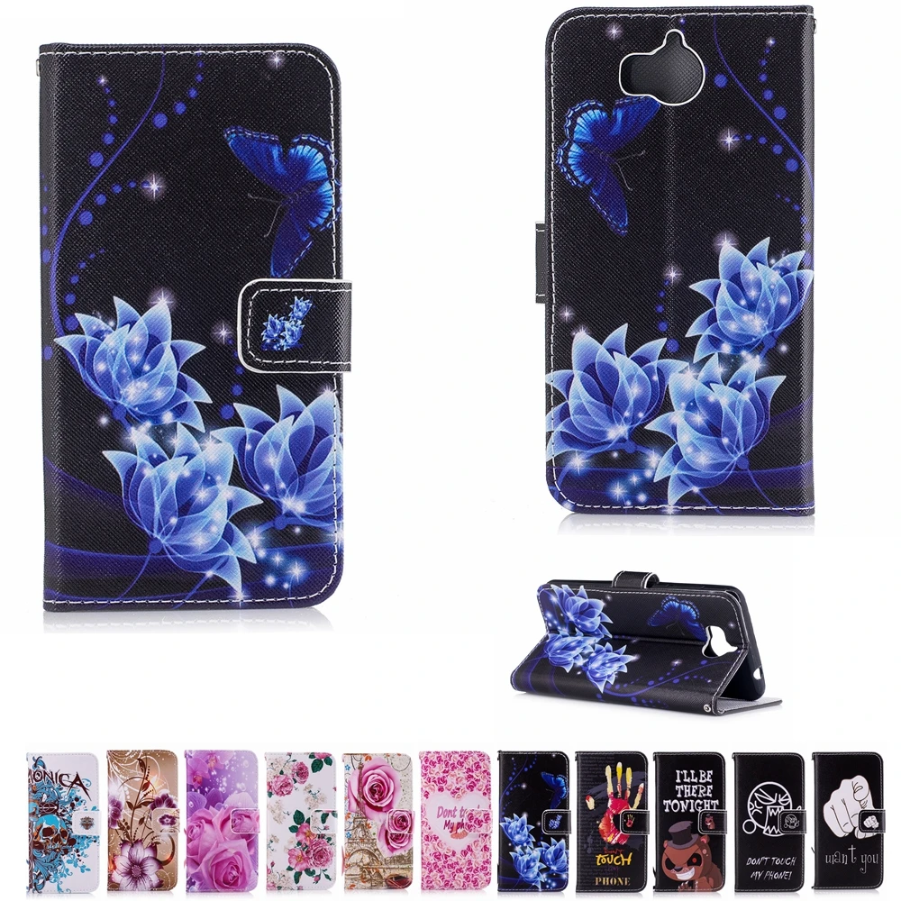 Чехол DD Biscus для Huawei Y5 2017 кожаный флип чехол с цветочным рисунком Y6 MYA L03 U29 L23 L41 L22 Y5III