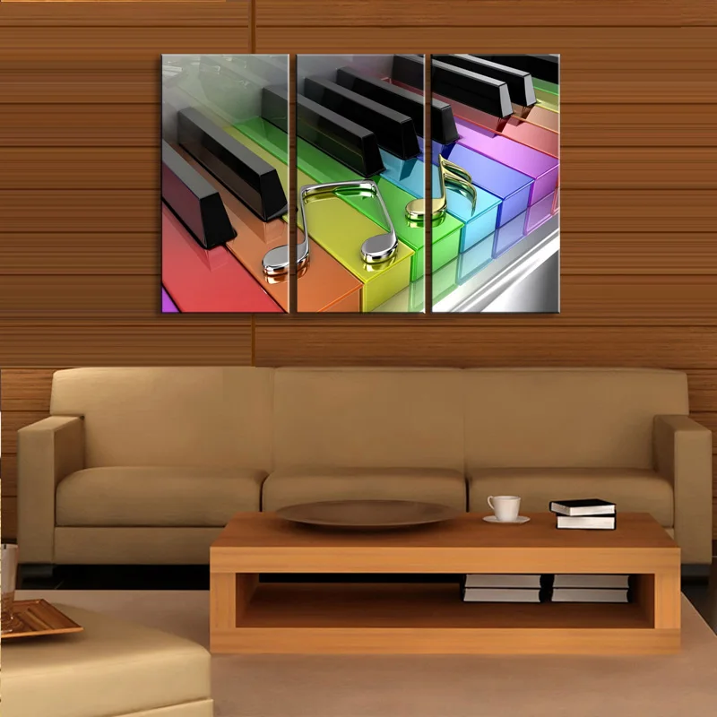 3 pieces high-definition no frame print Colorful 3D Piano canvas oil painting poster and wall art living room picture GQ-002 (2)