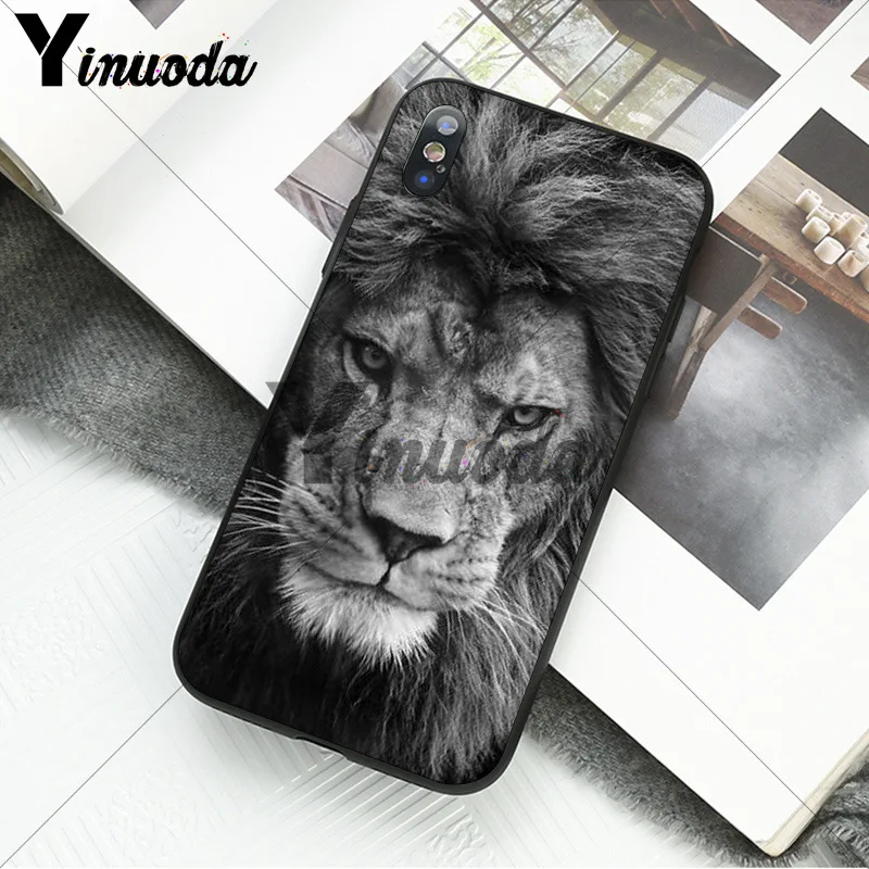 11pro MAX animals The lion Smart Cover черный мягкий чехол для телефона для iPhone X XS MAX 6 6S 7 7plus 8 8Plus 5 5S XR