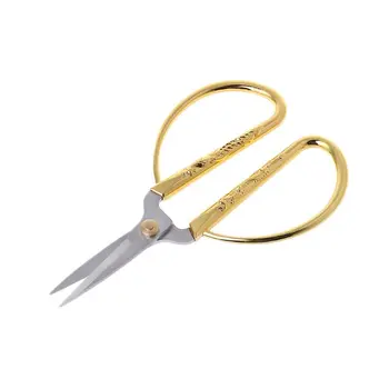 

Carved Gold Tone Dragon Metal Handle Bonsai Scissors Stainless Steel Bonsai Scissor Hand Tool Cutting Tools For Kitchen Home