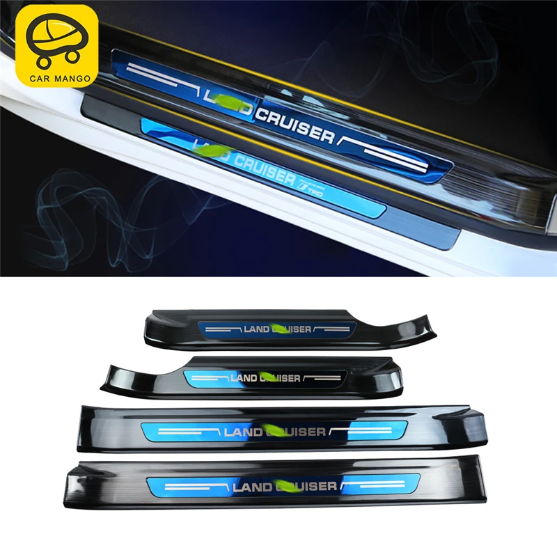 

CAR MANGO Car Styling Door Threshold Sill Scuff Plate Guard Welcome Pedal Exterior Accessories for Toyota Land Cruiser 2016