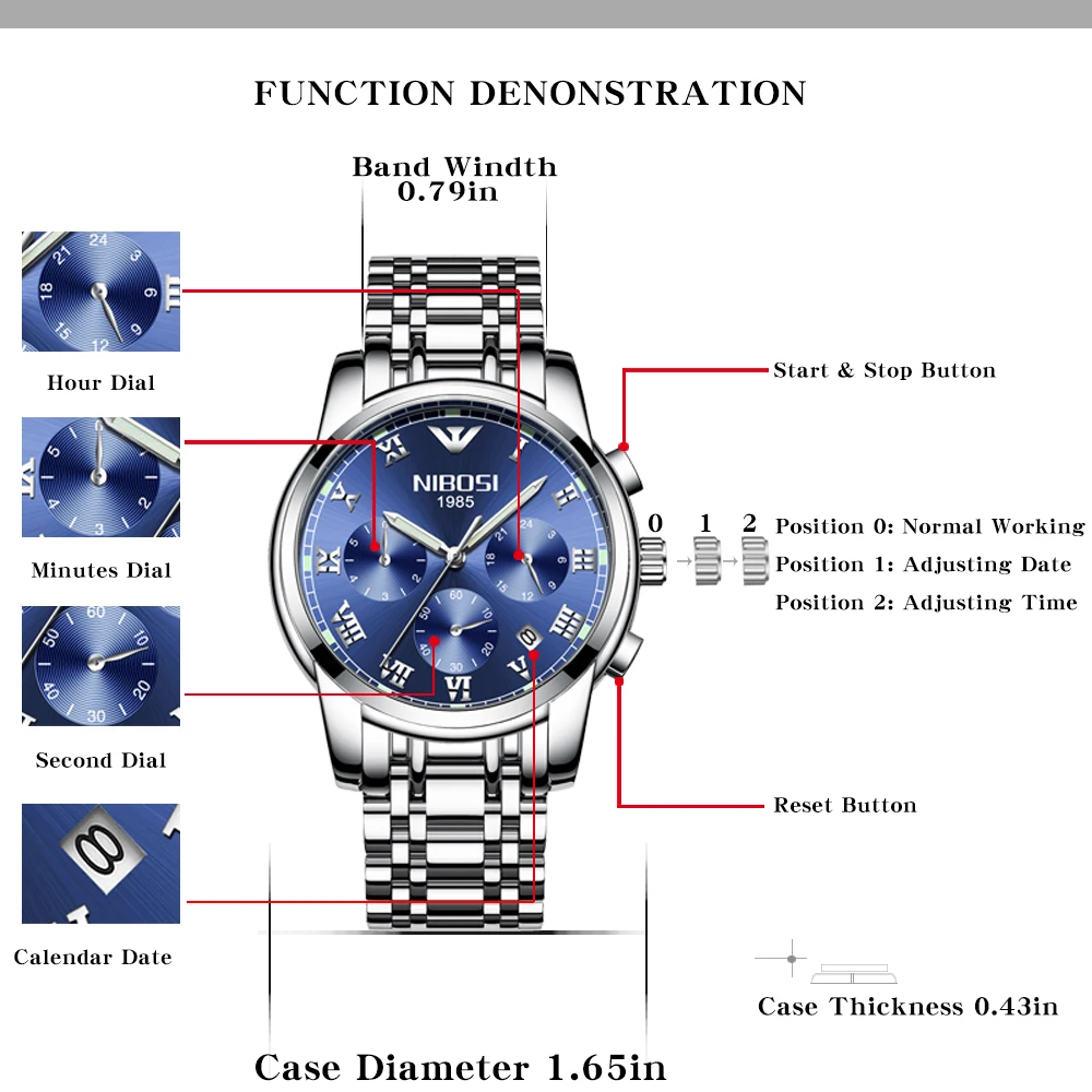Saat Watch Men Gold Luxury 2017 NIBOSI Full Steel Wrist Watch Brand Dress Mens Watches Blue Uhren Herren Wasserdicht  (2)