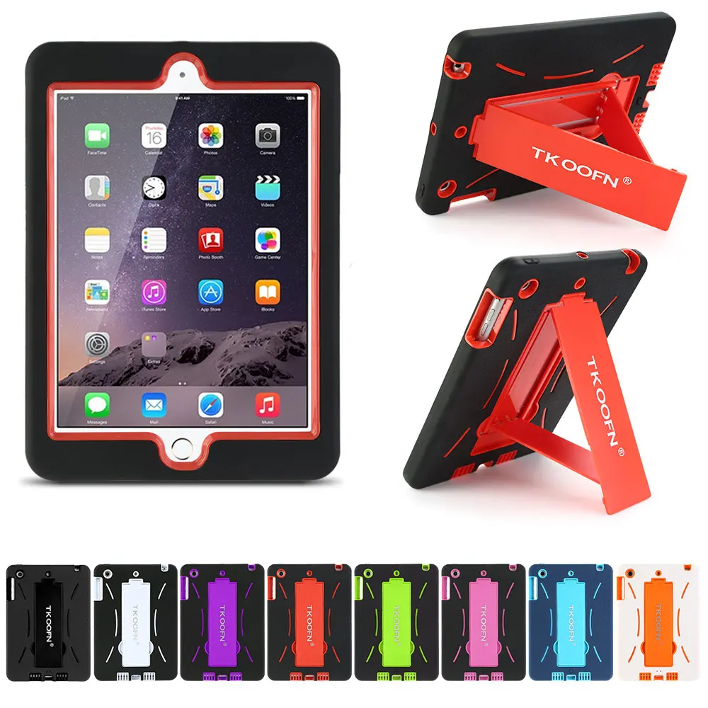 

Heavy Duty Silicon Defender Multilayer Protective Shell Military Shockproof Bumper Case Cover for Apple iPad Mini 1 2 3 Retina