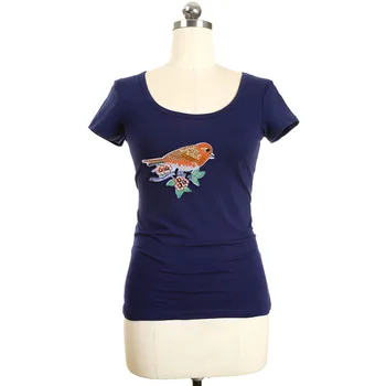 

BLINGSTORY Big Size Short Sleeve Tops Tee Femme Embroidery Cotton Women Tshirt S-6XL