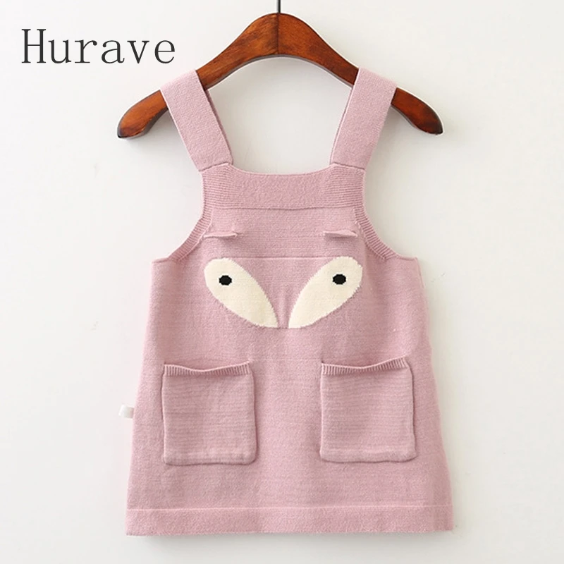 

Hurave Girls Dress 2019 Infantil Kids Eye Dress New Autumn Brand Baby Sweater Printed Dresses Children Clothing Dress