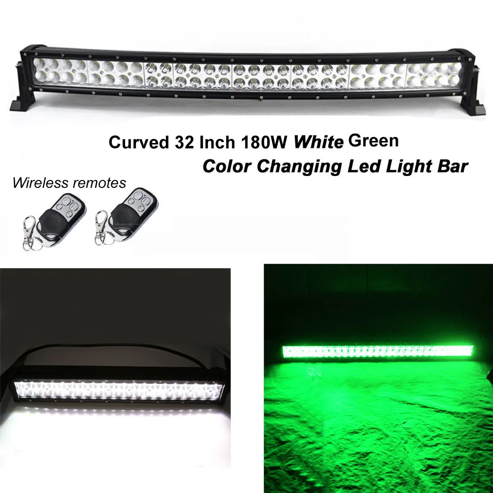 honzdda 32 inch 180w white green led color changing strobe 22 inch color changing light bar