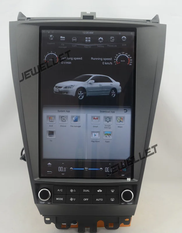 Best 12.1" tesla style vertical screen android 6.0 Quad core 32G Car GPS radio Navigation for Honda Accord 2003-2007 5