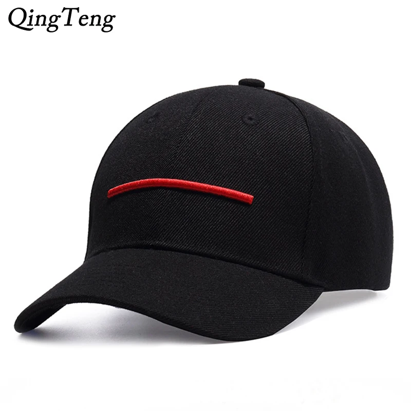 

2018 New Cap Men Embroidery Red Line Dad Hat Black Casual Women Baseball Caps Adjustable Gorras Snapback Fashion Brand Sun Hats