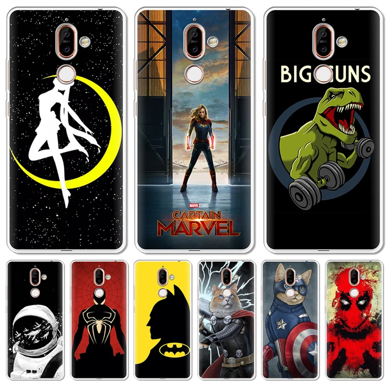 Чехол для телефона Nokia 1 3 5 8 6 2 7 Plus 9 X6 2018 X7 X3 Deadpool Spiderman cat shell Силиконовый ТПУ |
