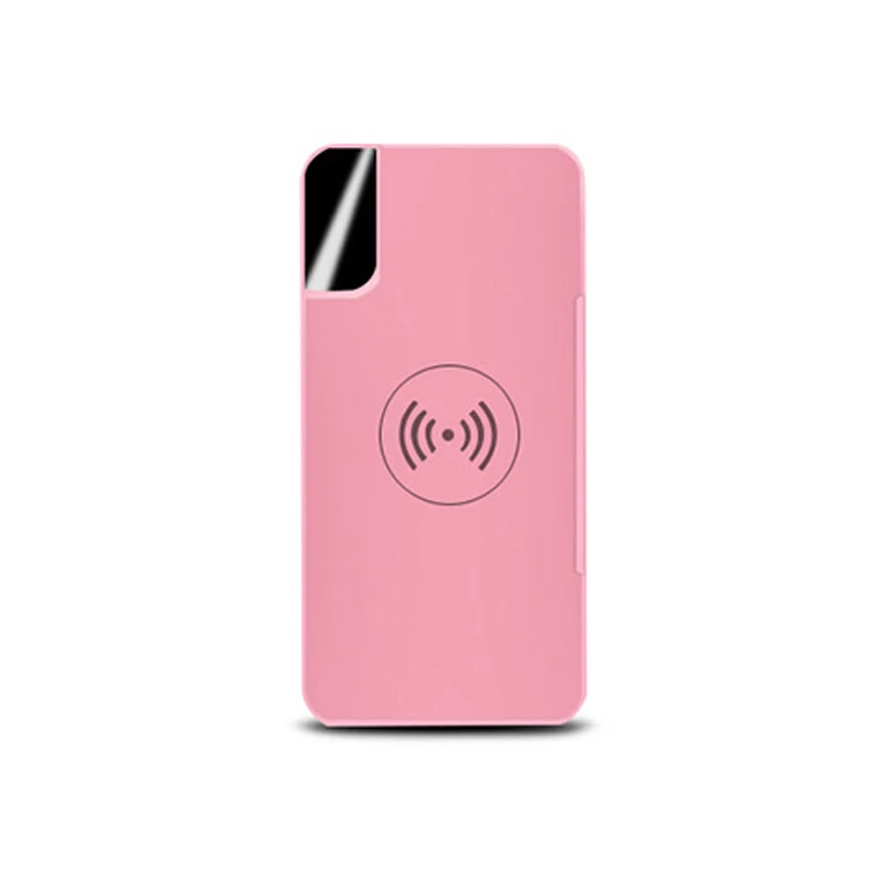 10000 мАч 10 Вт беспроводной мобильный внешний аккумулятор для Iphone X мобильный телефон Беспроводная зарядка Мобильный Внешний аккумулятор портативный двойной USB быстрое зарядное устройство - Цвет: Pink