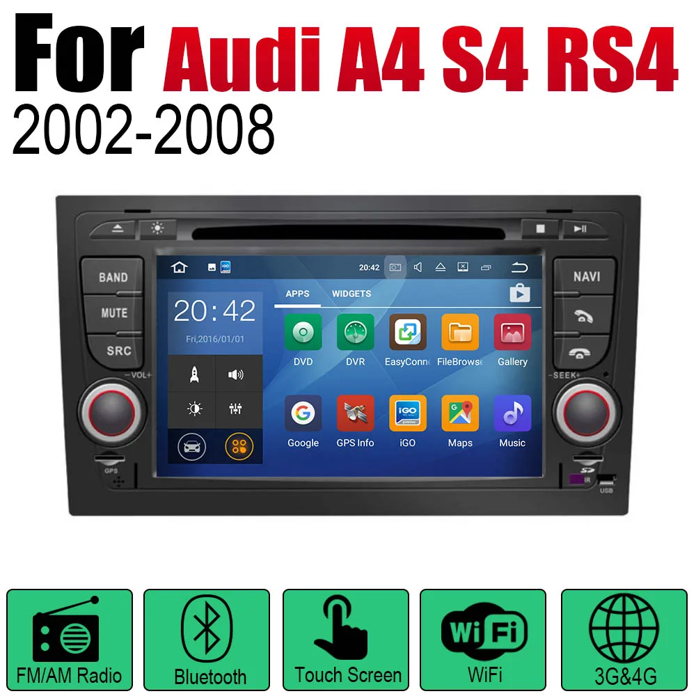 Автомобильный мультимедийный плеер Android радио для Audi A4 S4 RS4 8E 8H 2002~ 2008 MMI DVD gps Navi навигационная карта Авто Аудио BT стерео - Цвет: Standard machine