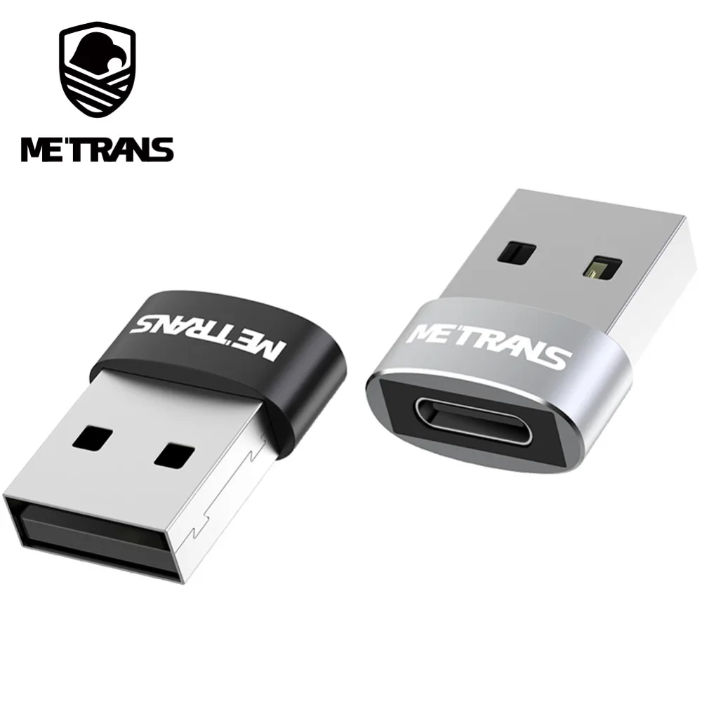 

Metrans 2pcs USB Male to USB Type C Female OTG Adapter Converter Type-C OTG Cable For Macbook Wall Car Charger Type C Converter