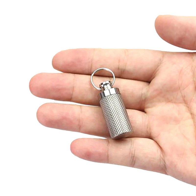 

EDC Tool Storage Emergency Gear Holder Box Waterproof Travel Pill Bottle Outdoor Portable Case Keychain Titanium Alloy Mini