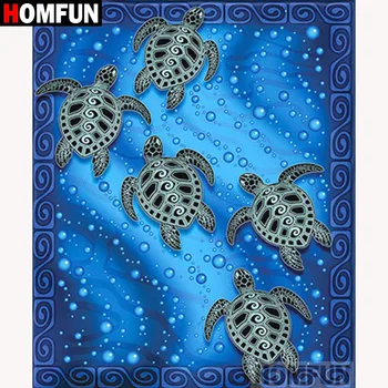 

HOMFUN Full Square/Round Drill 5D DIY Diamond Painting "Turtle animal" 3D Diamond Embroidery Cross Stitch Home Decor A18669