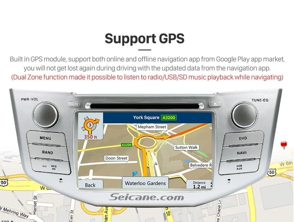 Seicane 2Din Android 8,0 HD" Автомобильный Радио gps мультимедийный плеер с 3g wifi для Lexus RX 400h RX 330 RX 350 RX 300 Toyota Harrier