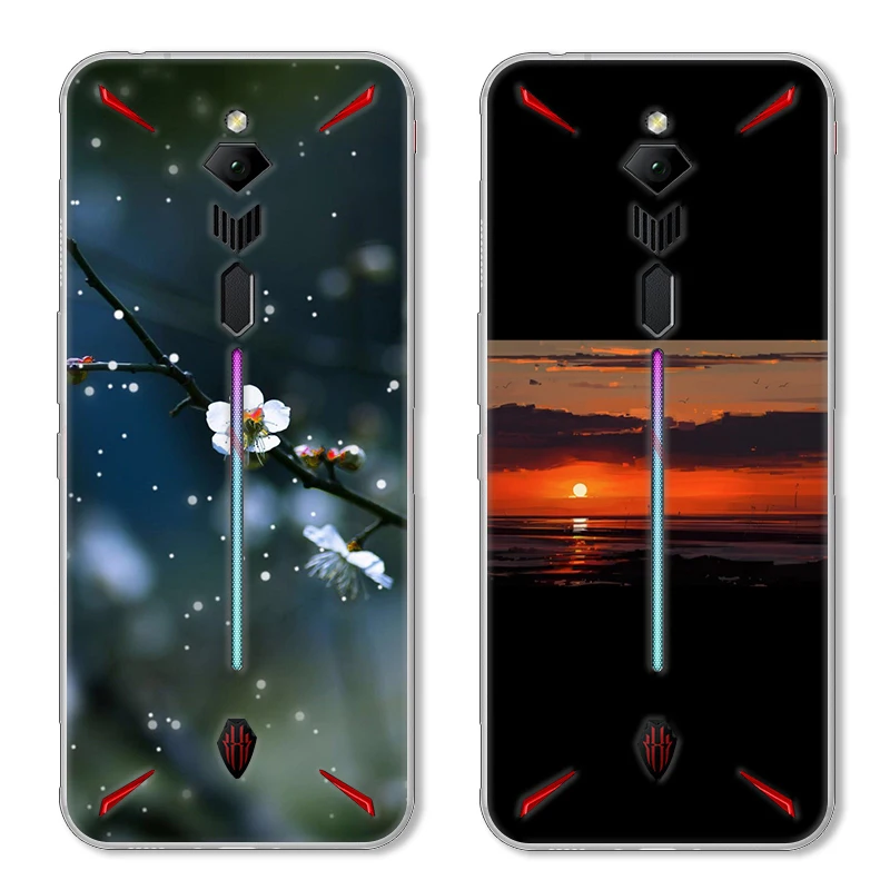 Мультяшная кошка и рыба чехол для zte Nubia Red Magic 3 TPU окрашенный мобильный телефон