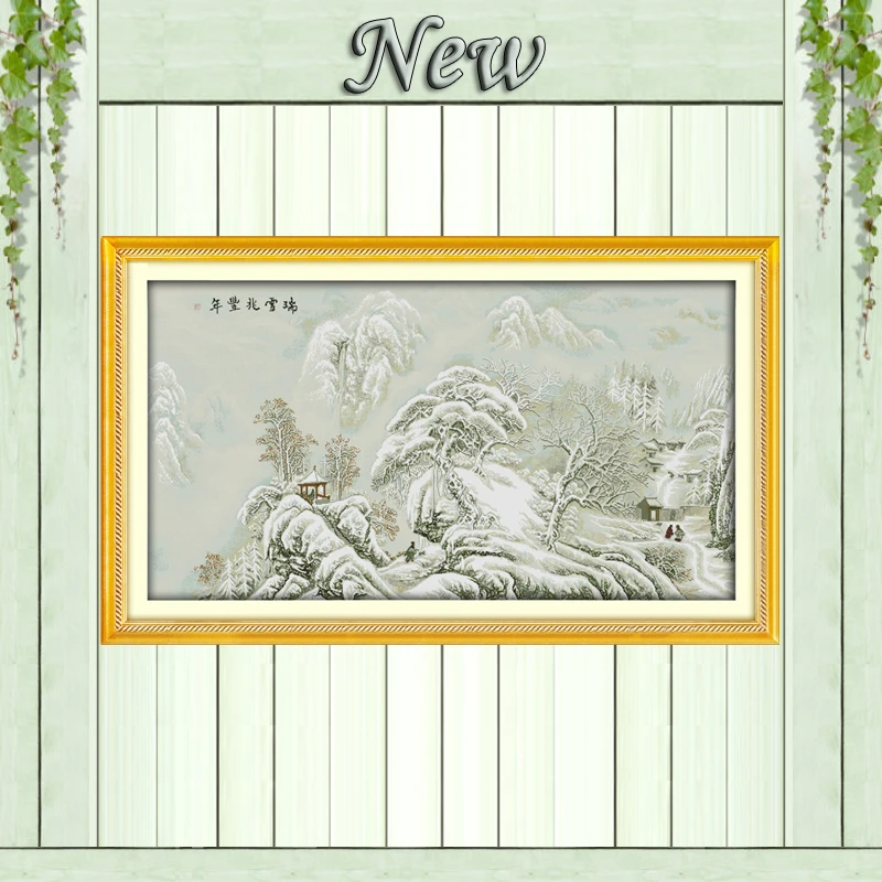 

A timely Snow promises a good harvest winter decor Counted print on canvas 14CT 11CT Cross Stitch Needlework kits Embroider Sets