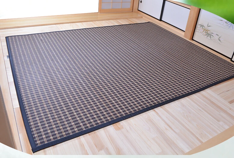 Japanese Floor Bamboo Carpet Pad Large Size 180/230cm Mattress Mat Portable Tatami Rug Design Fiber Oriental Carpet Black