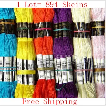 

Wholesale Total 894 Pieces Cross Stitch Thread Cotton Knitted Wire Similar DMC Thread Free Shipping