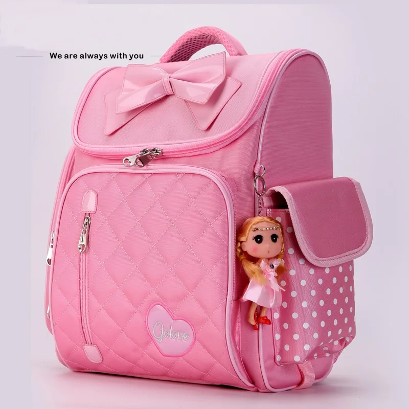

Orthopedic School Bags For Girls Sweet Cute Princess Children Backpack Kids Bow Bookbag Primary School Backpack