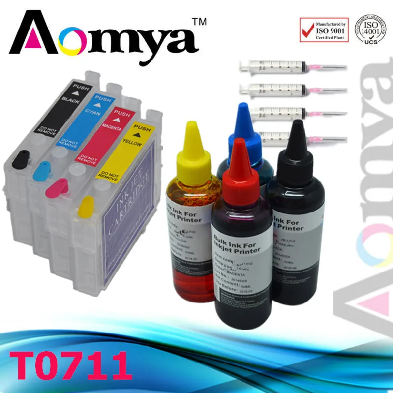 T0711 Cartridge Refill Ink Kit For Epson Stylus SX210 SX215 SX218 SX115