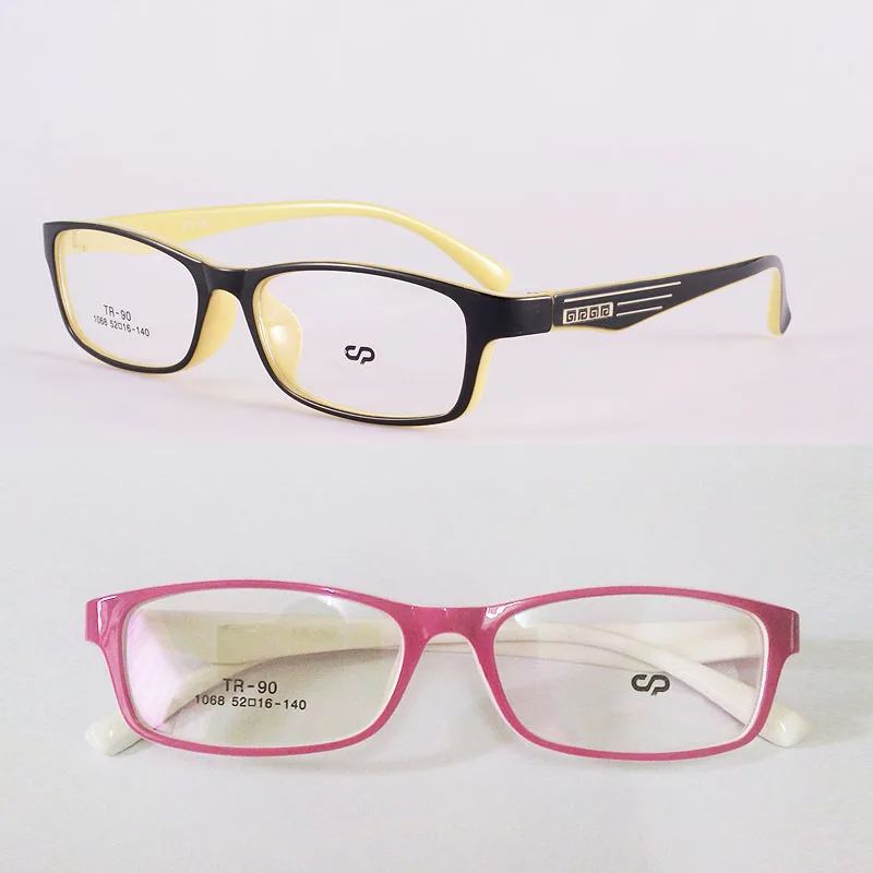 

Memory Plate Glasses Box Small Box Pink Glasses Black Yellow Picture Frame Ultra-light Myopia Two-color Female Eyeglasses Frame