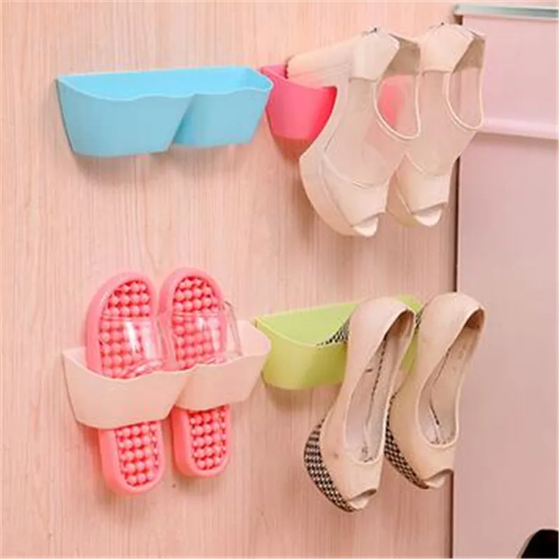 

Fashion three-dimensional wall hung shoe shelf rack storage Candy color paste home furniture cabinet DIY bathroom