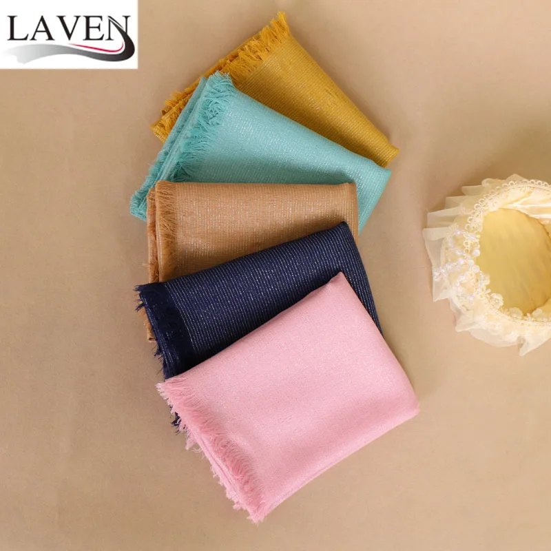 2017 Silver Thread Viscose Scarf Scarves Women Shimmer Plain Shawl Cosy