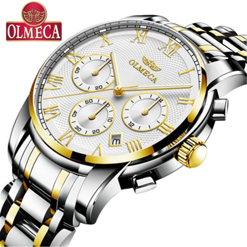 

Top Fashion Men's Business Watch 3 Eyes 6 Needle Dial Waterproof Calendar Clock Quartz Watches Male Luxury Wristwatch Relogio