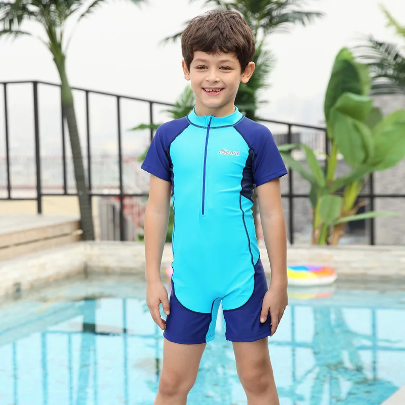 

Children's Swimsuit Kids Boy Swimwear Baby Bikini Rash Guard Children Girls Boys Sportswear Short Long Sleeve Solid Polyester