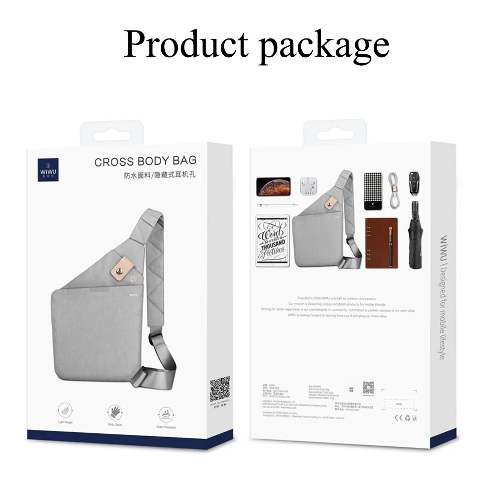 WIWU Cross-body Bag Water-proof Chest Travel Anti-theft Shoulder Bags 9 WIWU Cross-body Bag Water-proof Chest Travel Anti-theft Shoulder Bags 9