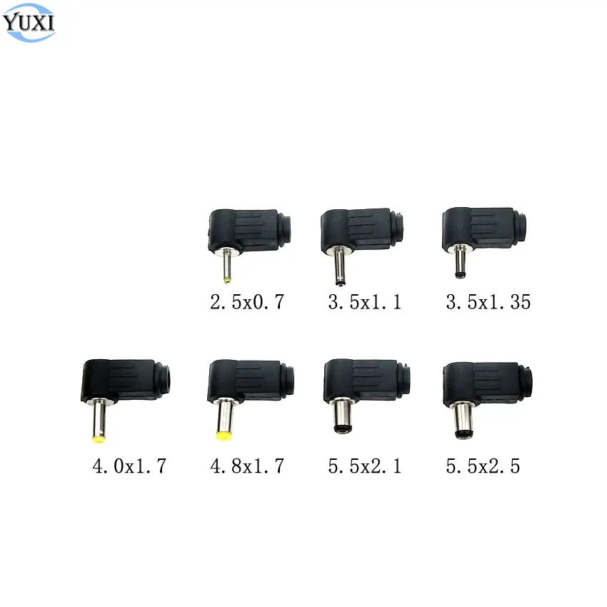 

YuXi DC Power Male Plug Right Angle Connector 90 degree Adapter 2.5x0.7mm 5.5x2.1mm 5.5x2.5mm Plastic Solder type DIY