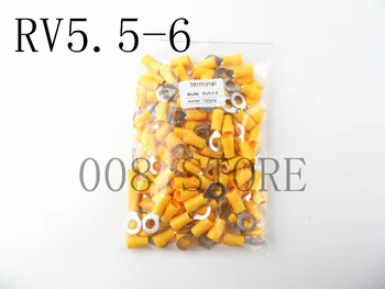 

RV5.5-6 Yellow Ring insulated terminal cable Crimp Terminal suit 4-6mm2 Cable Wire Connector 100PCS/Pack RV5-6 RV