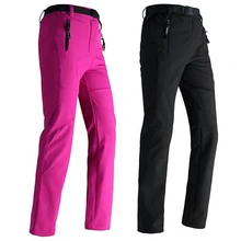 Женские зимние внутри флисовые брюки спортивные, водонепроницаемые, уличные, толстая брендовая одежда походный кемпинг, катание на лыжах женские брюки