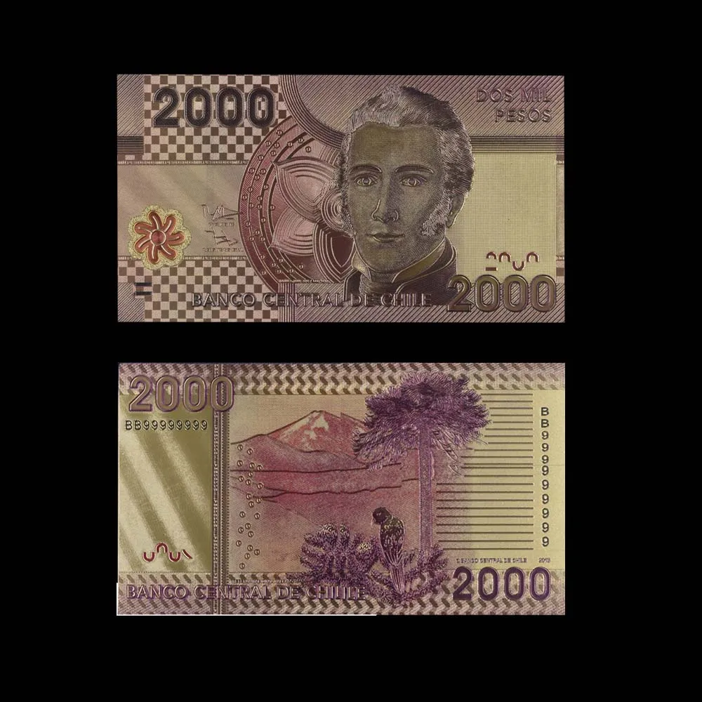 5 шт./лот новые продукты 2019 Чили 1000/2000/5000/10000/20000 песо золотые банкноты цветные