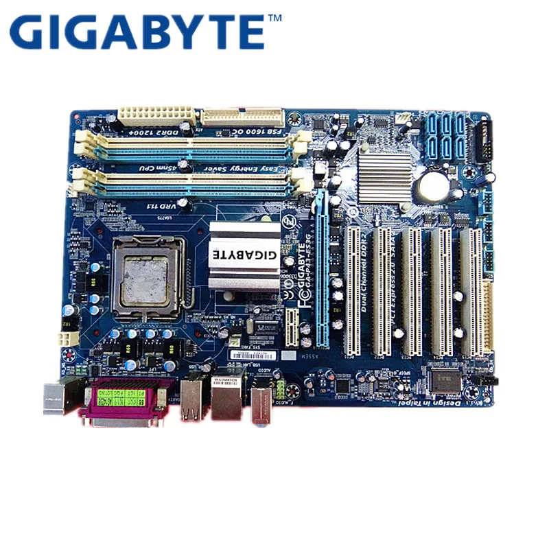 

GIGABYTE GA-P43-ES3G Desktop Motherboard P43 Socket LGA 775 For Core 2 Pentium D DDR2 16G ATX Original Used P43-ES3G Mainboard