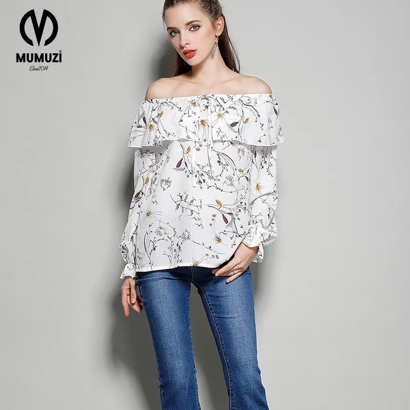 MUMUZI 2017 Autumn Women Fashion Vintage Floral Print