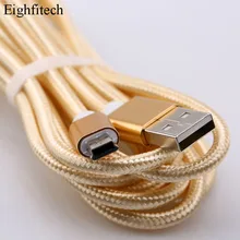 Eighfitech плетеный медный мини Usb кабель для передачи данных адаптер USB 2,0 Т-порт зарядная линия для MP3 MP4 Автомобильный видеорегистратор Камера 1 м/2 м