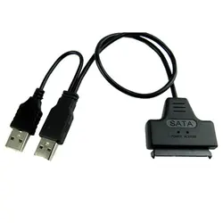 Etmakit 50 см USB 2,0 SATA Serial ATA 15 + 7 22 P кабель адаптера для 2,5 "HDD ноутбук жесткий диск