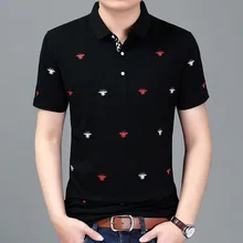 Мужская брендовая рубашка поло, летняя Мужская модная повседневная приталенная рубашка с коротким рукавом и принтом в виде паука 3XL