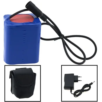 

12V 15000mAh Rechargeable 9X18650 Li-ion Battery Pack For Bike Lights Headlights Electronic Equipment DC Port + 12V Charger