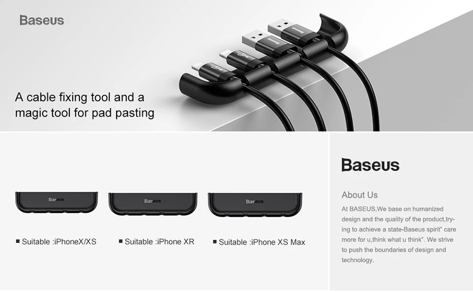 Baseus инструмент для установки из закаленного стекла для iPhone XR Xs Max Xs X Кабельный органайзер защита кабеля удобный держатель кабеля устройство для сматывания кабеля