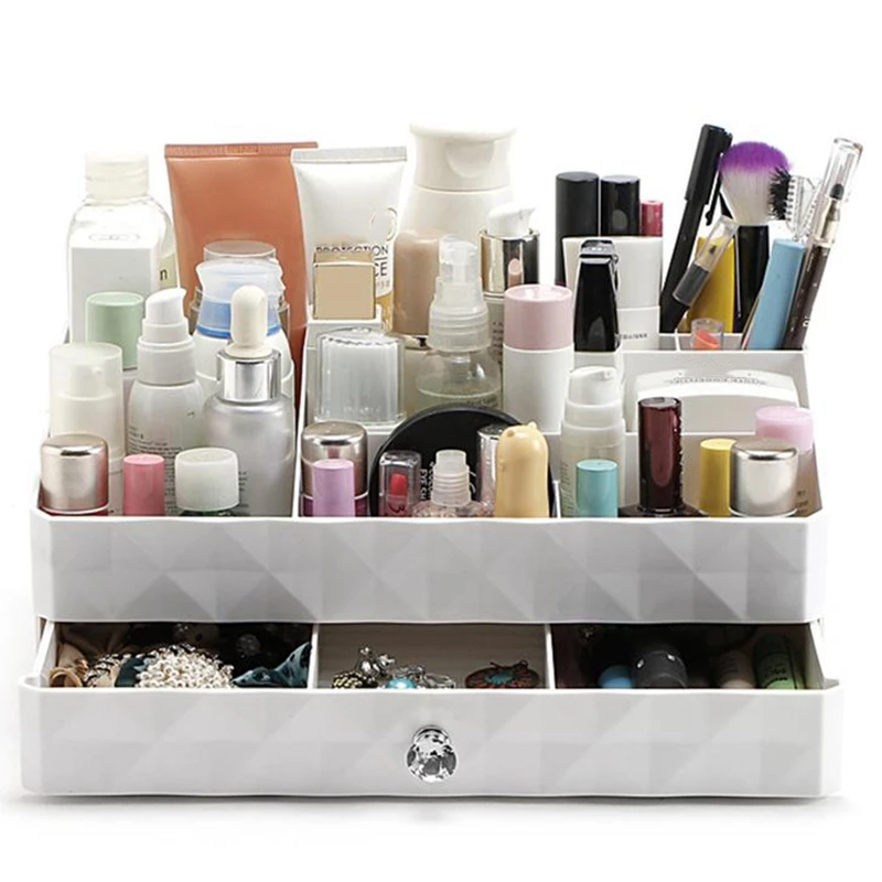 

Make Up Organizer Cosmetic Case Drawers Storage Box Cosmetic Organizer Storage Holder Dustproof Table Cosmetic Container