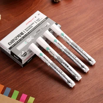 

New 1PC Permanent Marker White Oil-Ink Marker Pens Stationery 2.5mm Round Head Paint Pen Office School Marker Tire Pen Supplies