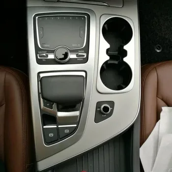 

TOMEFON For Audi Q7 2016 2017 ABS Chrome Car Front Console Gear Shift Panel Media Switch Button Frame Cover Trim