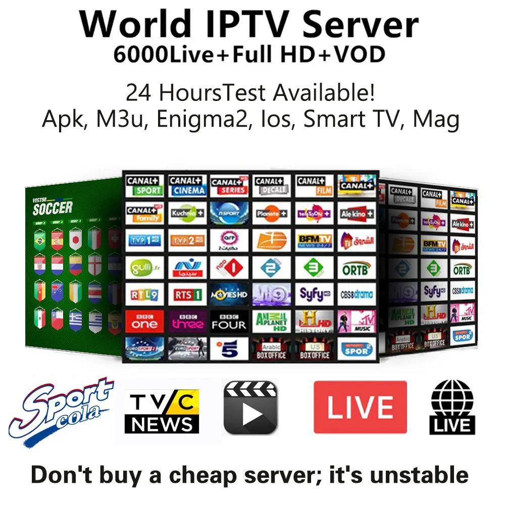 

IPTV M3u Subscription Iptv Italy Albania UK German French Spanish Mediaset Premium For Android Box Enigma2 Smart TV PC Linux