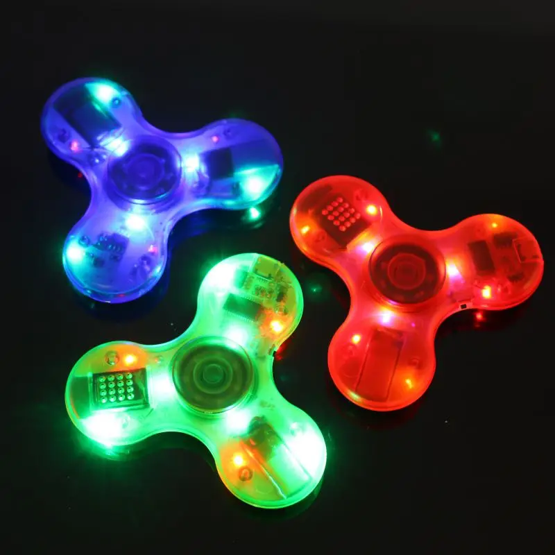 High Quality Bluetooth Speaker Crystal Fidget Spinner LED toy Hand Spinner Anti Stress Fluorescent For adult Kids Fun Toys New