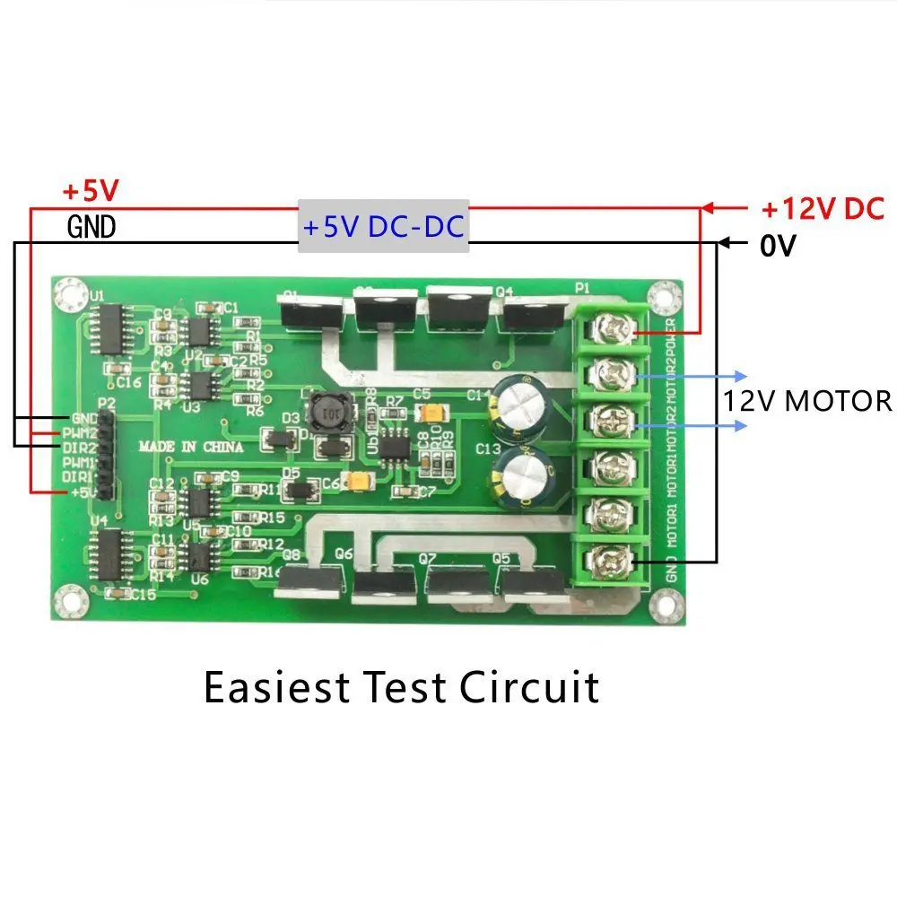 DC12V 24V Dual Motor Driver Board Module H-bridge DC MOSFET IRF3205 15A Peak 30A