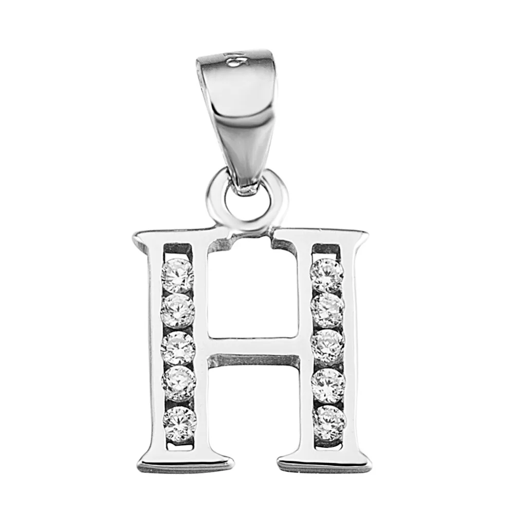 

GND0179 New 925 Sterling Silver Crystal Capital Letter H Necklaces Pendants Fashion Jewelry Pendant For Women Dropshipping