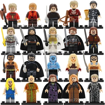 Hot 20pcs/lot Game of Thrones Jon Snow Figure Set Tyrion Cersei Jaime Lannister Baelish Sansa Robb Stark Building Block Toys